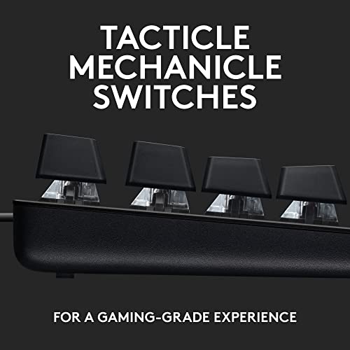 Logitech G413 SE Full-Size Mechanical Gaming Keyboard - Backlit Keyboard with Tactile Mechanical Switches, Anti-Ghosting, Compatible with Windows, macOS - Black Aluminum