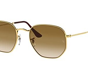 Ray-Ban RB3548 Hexagonal Sunglasses, Gold/Clear Gradient Brown, 54 mm