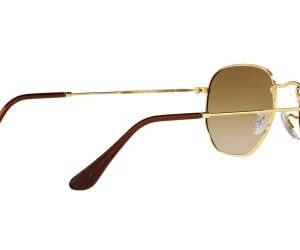 Ray-Ban RB3548 Hexagonal Sunglasses, Gold/Clear Gradient Brown, 54 mm