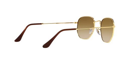 Ray-Ban RB3548 Hexagonal Sunglasses, Gold/Clear Gradient Brown, 54 mm