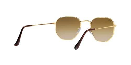 Ray-Ban RB3548 Hexagonal Sunglasses, Gold/Clear Gradient Brown, 54 mm