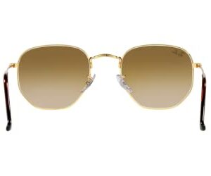 Ray-Ban RB3548 Hexagonal Sunglasses, Gold/Clear Gradient Brown, 54 mm