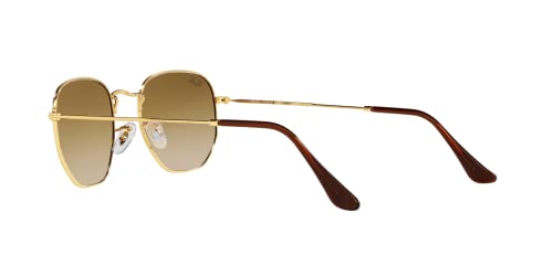 Ray-Ban RB3548 Hexagonal Sunglasses, Gold/Clear Gradient Brown, 54 mm