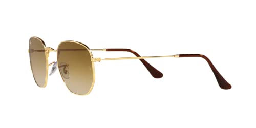 Ray-Ban RB3548 Hexagonal Sunglasses, Gold/Clear Gradient Brown, 54 mm