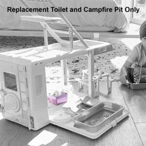 Replacement Parts for Barbie 3-in-1 DreamCamper Vehicle Playset - GHL93 ~ Replacement Toilet and Campfire Pit