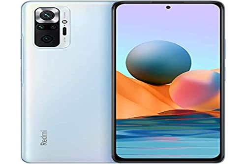 Xiaomi Redmi Note 10 Pro 4G Volte 128GB + 8GB Factory Unlocked 6.67" Quad Camera Night Mode (not Verizon Sprint Boost Cricket) (w/Fast Car Charger Bundle) (Glacier Blue)