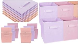 7520 – pastel pink orange purple - foldable storage cube basket bin - mn43