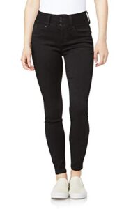 wallflower women's size juniors instasoft high-rise sassy skinny jeans (standard, noir, 14 plus