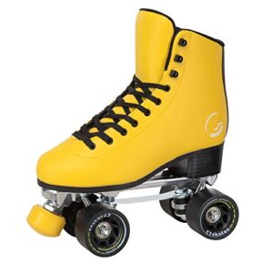 c seven c7skates dark magic quad roller skates (queen bee, women's 6 / youth 5 / men's 5)