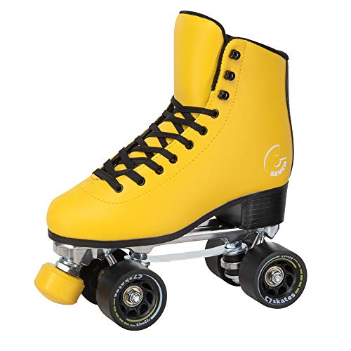 C SEVEN C7skates Dark Magic Quad Roller Skates (Queen Bee, Women's 6 / Youth 5 / Men's 5)