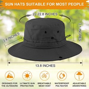 Sun Hats for Men Women for Fishing, Wide Brim Sun Protection Hat with Breathable for Safari, Fisherman, Hiking, Boonie Hats (Gray)