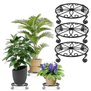 metal plant stand indoor,outdoor plant stands plant holders,short plant stand corner,small plant stand for indoor plants,heavy duty flower pot stand holder,plant rack plant display shelf,black (3 pack)