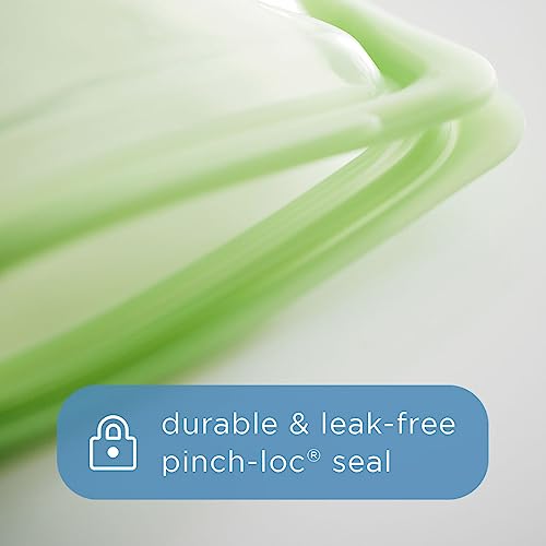 Stasher Reusable Silicone Storage Bag, Food Storage Container, Microwave and Dishwasher Safe, Leak-free, Stand Up - Mini, Green