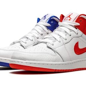 Nike Youth Air Jordan 1 Mid Se GS 85", White/Multi/Color/Chile Red, 6Y