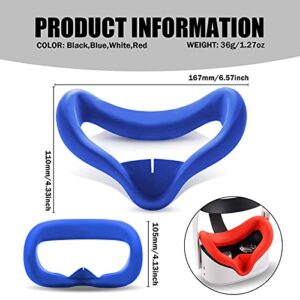 Compatible with Oculus Quest 2 Accessories, VR Silicone face Cover, VR Shell Cover,Compatible with Quest 2 Touch Controller Grip Cover,Protective Lens Cover,Disposable Eye Cover