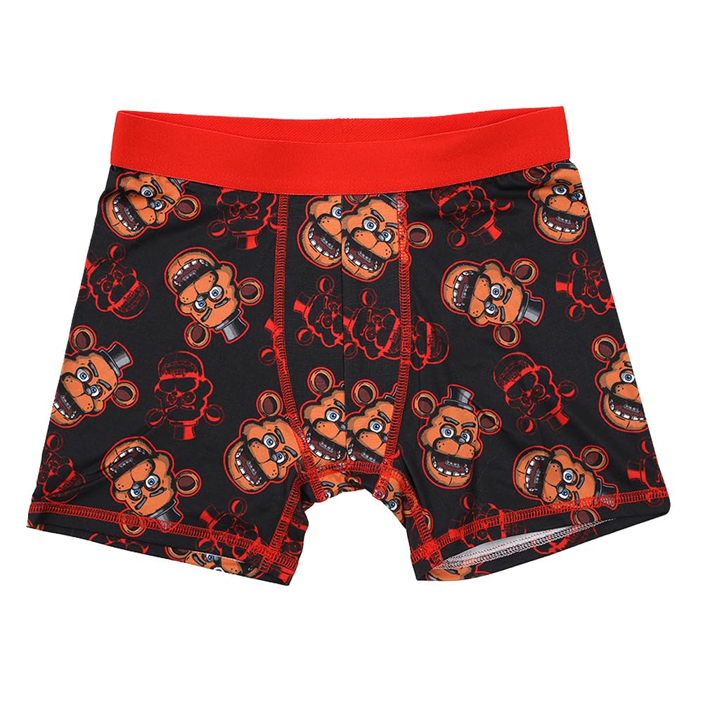 Five Nights at Freddys Horror Video Game Youth Boys Underwear 5pk Boys Boxer Briefs Set- Size 4 Black