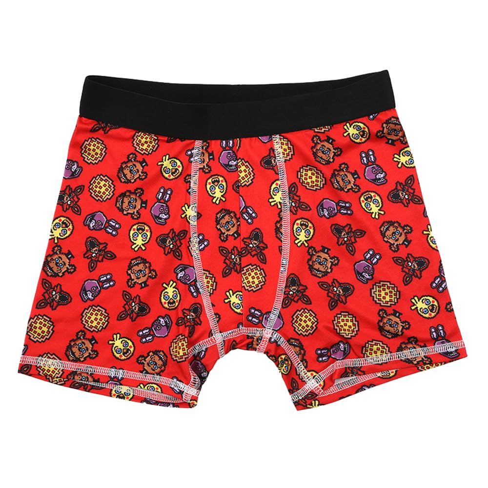 Five Nights at Freddys Horror Video Game Youth Boys Underwear 5pk Boys Boxer Briefs Set- Size 4 Black