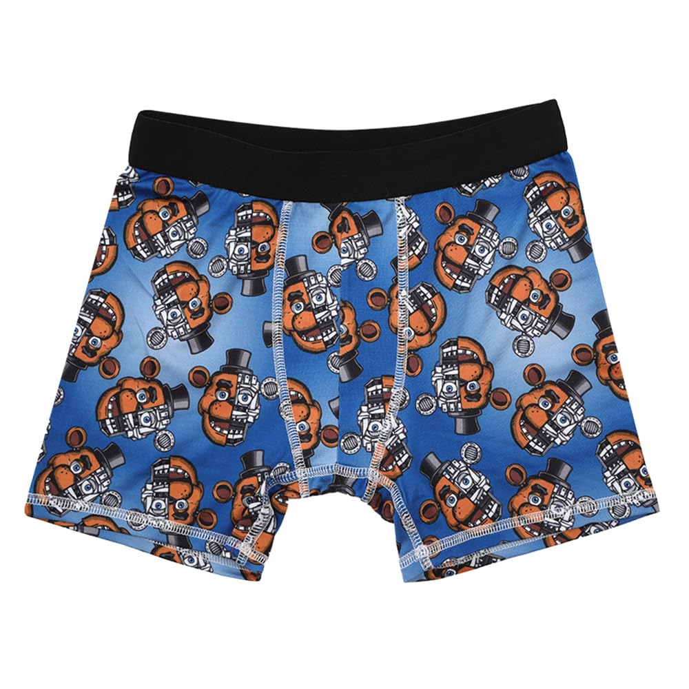 Five Nights at Freddys Horror Video Game Youth Boys Underwear 5pk Boys Boxer Briefs Set- Size 4 Black