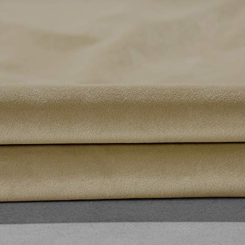 HPD HALF PRICE DRAPES VLCH-F9201087-84 Urban Lush Velvet Curtain, 50 X 84, Harbor Beige