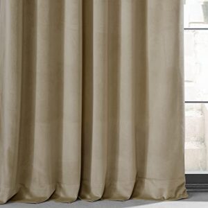 HPD HALF PRICE DRAPES VLCH-F9201087-84 Urban Lush Velvet Curtain, 50 X 84, Harbor Beige