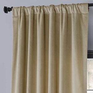 HPD HALF PRICE DRAPES VLCH-F9201087-84 Urban Lush Velvet Curtain, 50 X 84, Harbor Beige