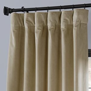 HPD HALF PRICE DRAPES VLCH-F9201087-84 Urban Lush Velvet Curtain, 50 X 84, Harbor Beige