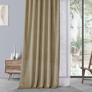 HPD HALF PRICE DRAPES VLCH-F9201087-84 Urban Lush Velvet Curtain, 50 X 84, Harbor Beige