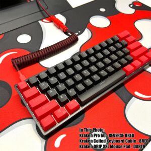 Kraken Keyboards Reverse BRED Edition Kraken Pro 60 | Red & Black 60% HOT SWAPPABLE Mechanical Gaming Keyboard for Gaming On PC, MAC, Xbox and Playstation (Reverse BRED | Silver Switches)