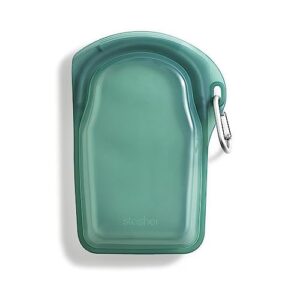 stasher reusable silicone storage bag, food storage container, microwave and dishwasher safe, leak-free, go bag, waterfall