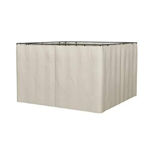 outsunny 10' x 12' gazebo sidewall set with 4 panels, hooks/c-rings included for pergolas & cabanas, beige