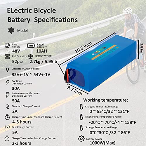 48V Battery 10AH/ 14AH/ 20AH Lithium Batteries for 200-1200W Motor ebike Scooter Electric Bike li ion Battery Pack