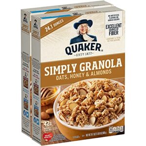 quaker simply granola honey & almond, twin pack
