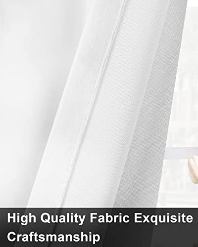 SNITIE White 96in Long Velvet Curtains with Grommet, Super Soft Thermal Insulated Noise Reducing Thick Light Filtering Velvet Drapes for Living Room and Bedroom, Set of 2 Panels, 52 x 96 Inch Long