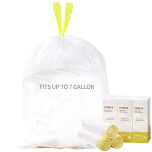 trash bags 4 gallon drawstring bathroom 5 gallon garbage bags small white ultra strong trash bin liners 5-7 gallon for bathroom kitchens office (5-7 gal 90 count)