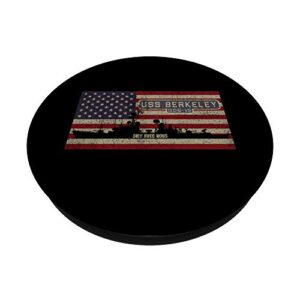 USS Berkeley DDG-15 Destroyer Ship USA American Flag PopSockets Swappable PopGrip