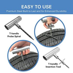 CKAuto Universal Tire Repair Kit, Heavy Duty Car Emergency Tool Kit for Flat Tire Puncture Repair, 36 Pcs Value Pack, Tire Plug Kit fit for Autos, Cars, Motorcycles, Trucks, RVs, etc.