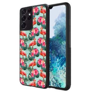 Samsung Galaxy S21 Ultra 5G Street Fashion Phone Case Flamingo Waterproof Shockproof Protective Case Ultra Thin Hard Plastic Protective Phone Case Cover