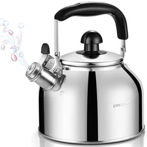 tea kettle stovetop whistling teapot stainless steel tea pots for all stovetop with ergonomic handle - 3 quart whistling teapot