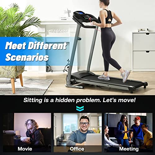 Treadmill,Treadmills for Home,Home Foldable Treadmill with Incline,2.5HP Portable Foldable Treadmill with 15 Pre Set Programs and LED Display Panel (Black)