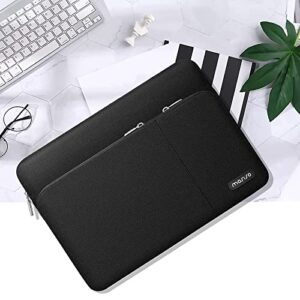 MOSISO 360 Protective Laptop Sleeve Bag Compatible with MacBook Air 15 inch M2 A2941 2023/Pro 16 M2 A2780 M1 A2485 A2141/Pro Retina 15 A1398, 15-15.6 inch Notebook with 2 Front Separate Pockets, Black