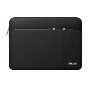 mosiso 360 protective laptop sleeve bag compatible with macbook air 15 inch m2 a2941 2023/pro 16 m2 a2780 m1 a2485 a2141/pro retina 15 a1398, 15-15.6 inch notebook with 2 front separate pockets, black