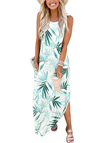 ANRABESS Women's Sleeveless Summer Loose Floral Print Maxi Dresses Casual Long Dresses with Pockets A19zhuyelv-M