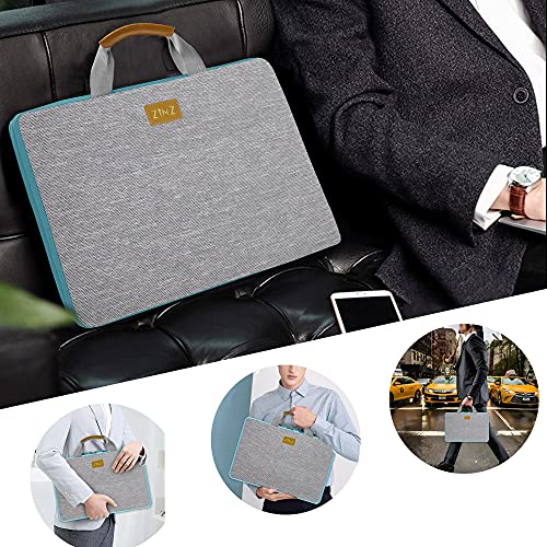 ZINZ Slim and Expandable Laptop Sleeve 15 15.6 16 Inch Case Bag for Popular 15"-16" Notebooks Water-Resistant Handbag Multipurpose Computer Accessories Storage Bag -Gray