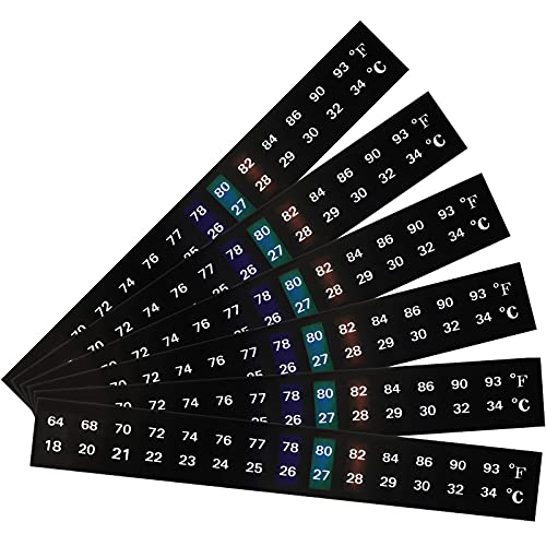 6 Pieces Horizontal Stick On Thermometer Strip Horizontal Thermometer Stickers Digital Temperature Display for Fermenting, Brewing, Wine, Beer, Kombucha Aquariums, 64-93°F (18-34°C) Adhesive Sticker