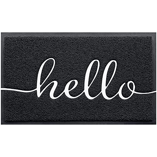 BeneathYourFeet Door Mat (30"x17.5",Black), Durable Welcome Mat Low Profile Floor Mat Front Doormat Indoor Outdoor Door Rug Non Slip Rugs for Entryway, Patio, High Traffic Areas