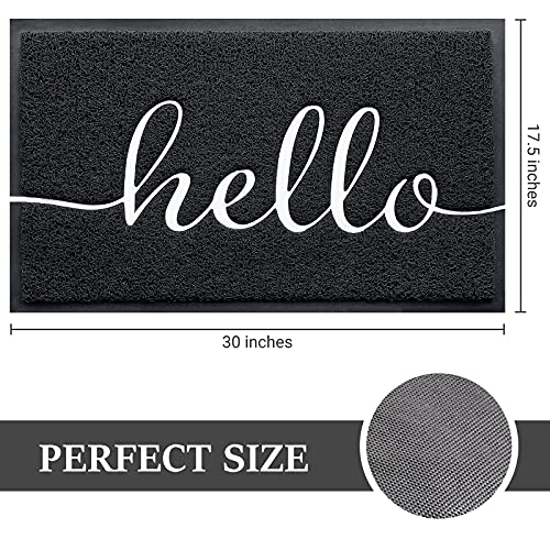 BeneathYourFeet Door Mat (30"x17.5",Black), Durable Welcome Mat Low Profile Floor Mat Front Doormat Indoor Outdoor Door Rug Non Slip Rugs for Entryway, Patio, High Traffic Areas