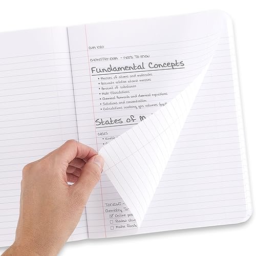 Five Star DuraShield Notetaking Composition Books, 4 Pack, 1 Subject, College Ruled Notebooks, 10-1/2" x 8", 100 Sheets, Black, Red, Blue, Green (850016-ECM)