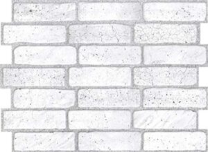 retro-art 3d wall panels, pack of 10, old brick in white, pvc, 17.5" x 23.75", cover 28.86 sq.ft. 571og