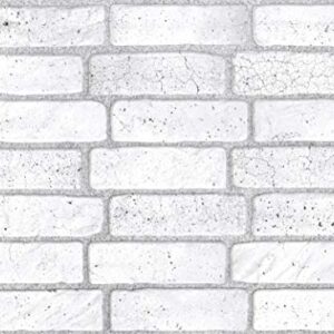 Retro-Art 3D Wall Panels, Pack of 10, Old Brick in White, PVC, 17.5" x 23.75", Cover 28.86 sq.ft. 571OG