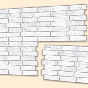 Retro-Art 3D Wall Panels, Pack of 10, Old Brick in White, PVC, 17.5" x 23.75", Cover 28.86 sq.ft. 571OG